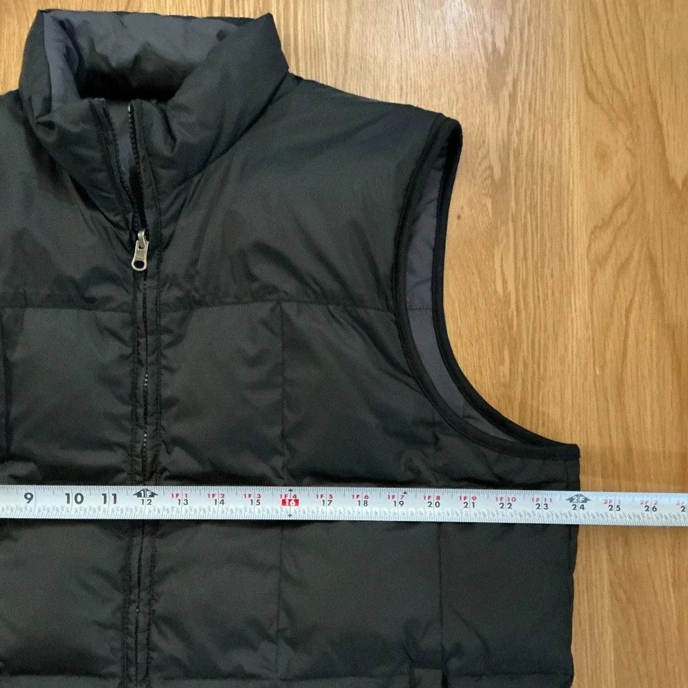 Eddie Bauer Reversible Goose Down Puffer Vest Black Gray Men's M - Picture 9 of 10